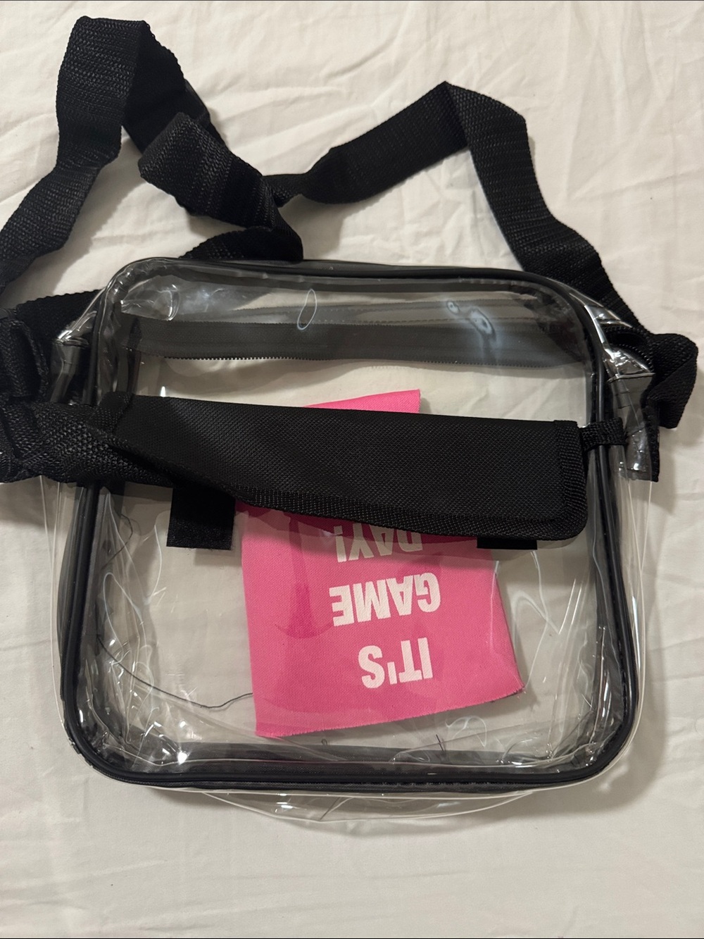 Clear Crossbody Stadium Bag with Black Trim
